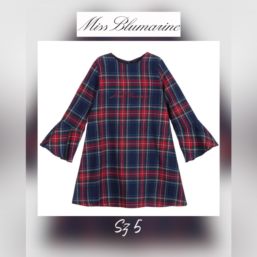 MISS BLUMARINE sz 5 RED & BLUE TARTAN DRESS